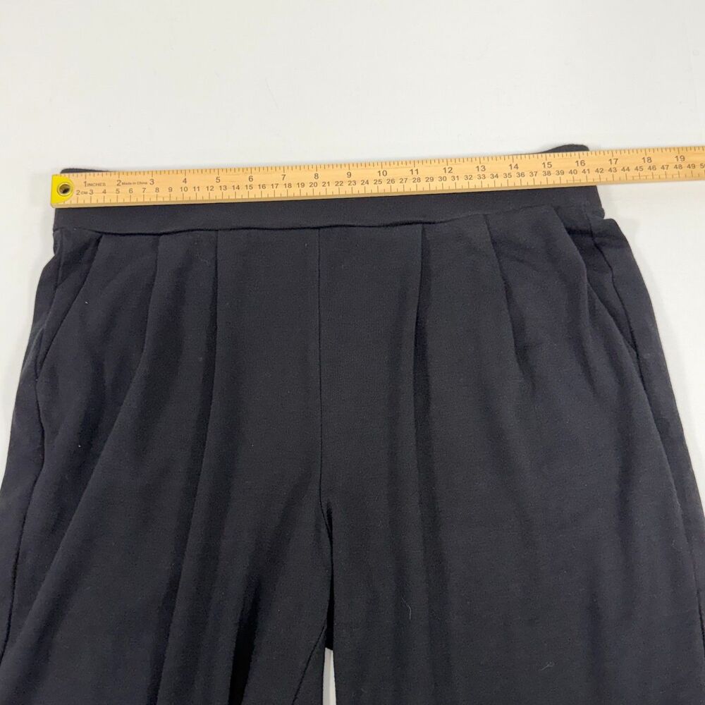 Pleated Wide Leg LOFT Petites Black Rayon Trouser Pants Size LP Large Petite - Picture 3 of 9